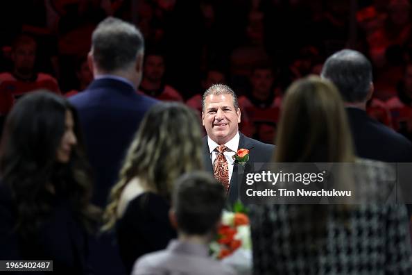 Mike Recchi Hockey Hall of Fame member Mark Recchi looks on as he is inducted ...