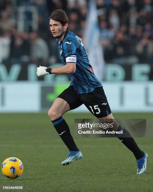 Marten De Roon of Atalanta BC in action during the Serie A TIM match between Atalanta BC and Udinese Calcio at Gewiss Stadium on January 27, 2024 in...