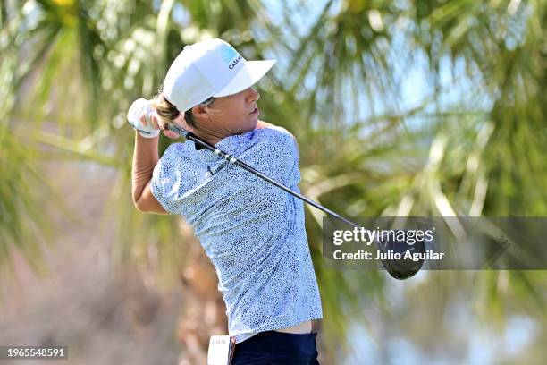 Mel Reid of England plays her shot from the third tee during the third round of the LPGA Drive On Championship at Bradenton Country Club on January...