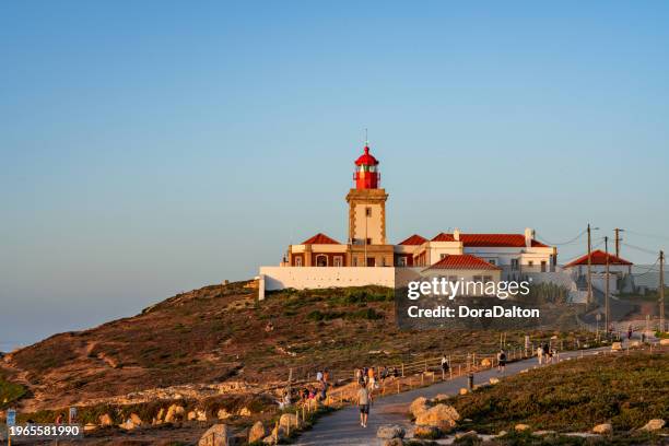 westernmost point of continental europe, cabo da roca at dusk, sintra, portugal - west kaap stockfoto's en -beelden