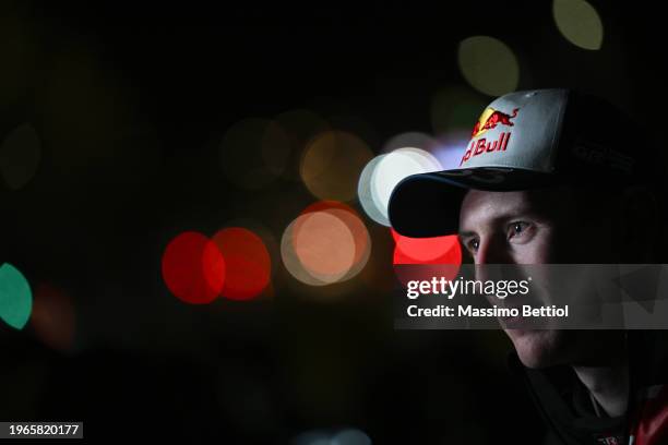 Close up of Elfyn Evans during Day Three of the FIA World Rally Championship Monte-Carlo on January 27, 2024 in Monte Carlo, France.