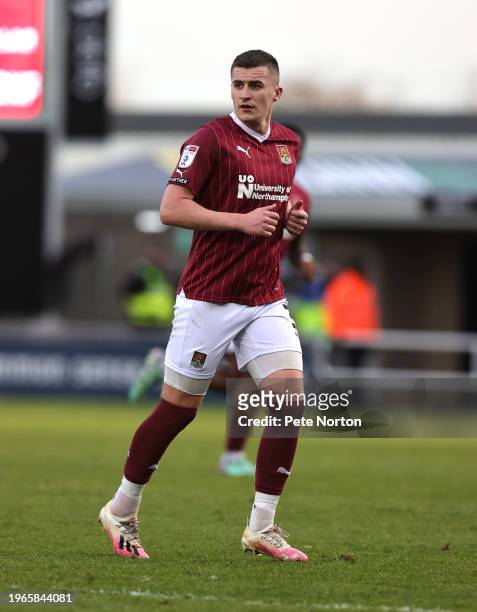 Aaron McGowan of Northampton Town in action during the Sky Bet League One match between Northampton Town and Shrewsbury Town at Sixfields on January...
