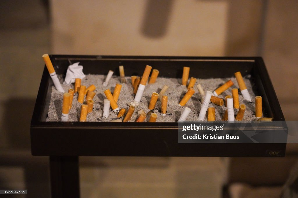 Ashtray Full Of Cigarette Butts