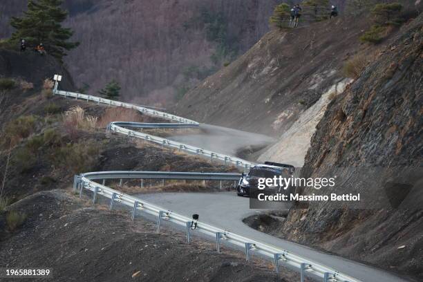 Takamoto Katsuta of Japan and Aaron Johnston of Ireland are competing with their Toyota Gazoo Racing WRT Toyota GR Yaris Rally1 Hybrid during Day...