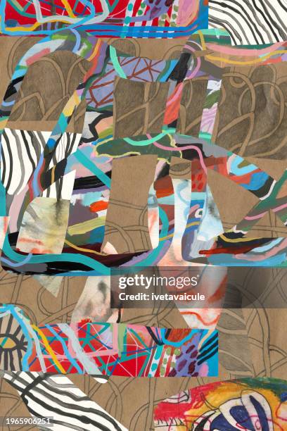 funky collage. patterns - magazine collage stock illustrations