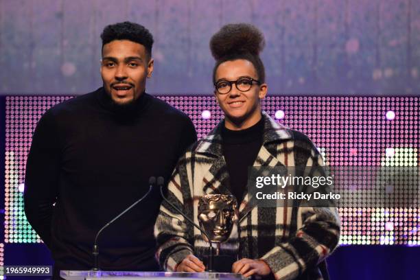 Jordan Banjo, Perri Kiely, British Academy Children's Awards .Date: Sunday 26 November 2017 .Venue: The Roundhouse, Camden.Host: Doc Brown.Area:...