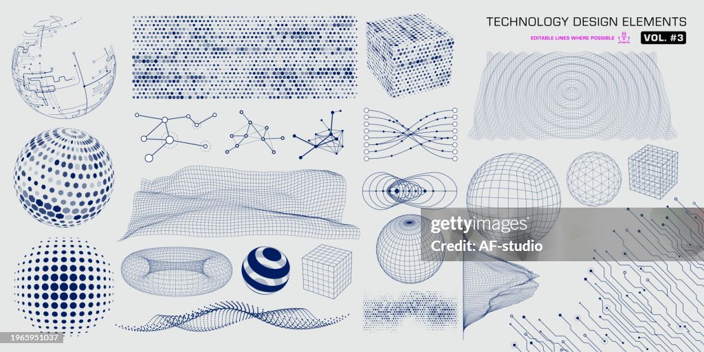 Three Element Vector Set Of 3d Elements High-Res Vector Graphic - Getty Images
