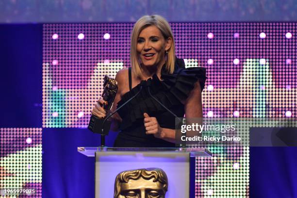 Presenter Michelle Collins, British Academy Children's Awards .Date: Sunday 26 November 2017 .Venue: The Roundhouse, Camden.Host: Doc Brown.Area:...