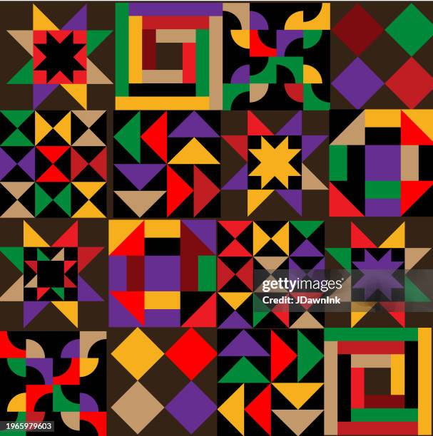 Black History Month Concept With Quilt Patterns Background Design ...