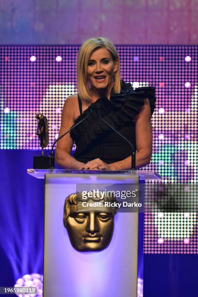 Presenter Michelle Collins, British Academy Children's Awards .Date: Sunday 26 November 2017 .Venue: The Roundhouse, Camden.Host: Doc Brown.Area:...