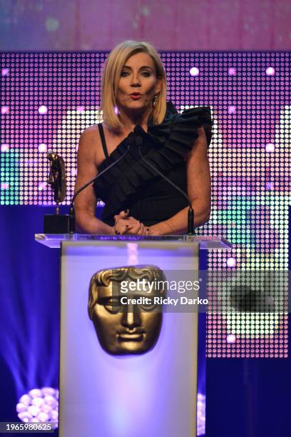 Presenter Michelle Collins, British Academy Children's Awards .Date: Sunday 26 November 2017 .Venue: The Roundhouse, Camden.Host: Doc Brown.Area:...