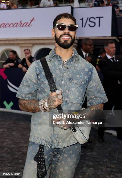 Anuel AA attends the 2024 Pegasus World Cup Presented By Baccarat at Gulfstream Park on January 27, 2024 in Hallandale, Florida.