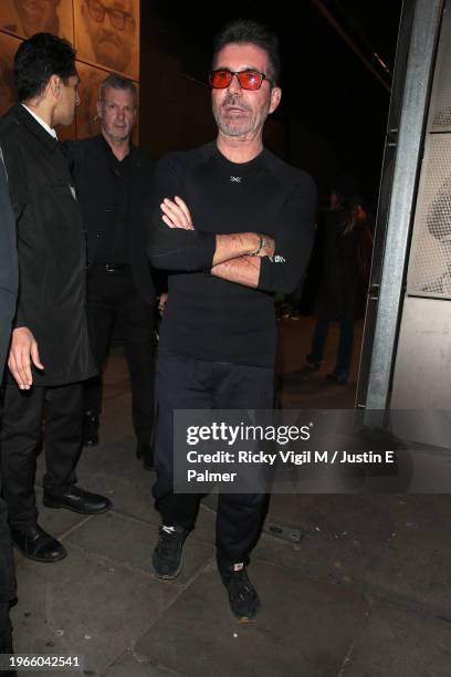Simon Cowell seen leaving "Britain's Got Talent" London auditions on January 27, 2024 in London, England.