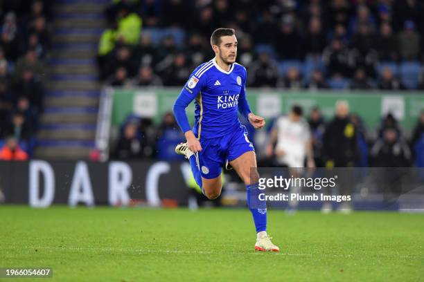 Harry Winks of Leicester City during the Sky Bet Championship match between Leicester City and Swansea City at King Power Stadium on January 30, 2024...