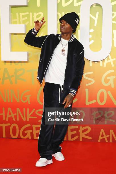 Wizkid attends the UK Premiere of "Bob Marley: One Love" at the BFI IMAX Waterloo on January 30, 2024 in London, England.