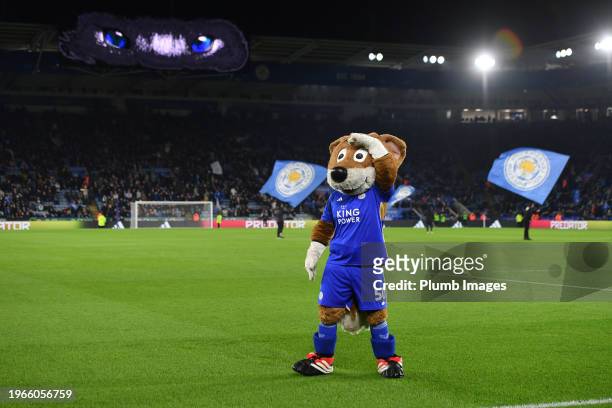 Filbert Fox before the Sky Bet Championship match between Leicester City and Swansea City at King Power Stadium on January 30, 2024 in Leicester,...