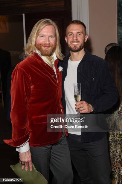 Henry Conway and Tom Rogers attend the Good Food Guide Awards 2024 at Theatre Royal Drury Lane on January 30, 2024 in London, England.