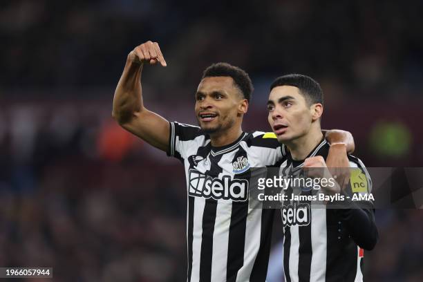 Jacob Murphy of Newcastle United celebrates after scoring a goal to make it 0-3 with Miguel Almiron of Newcastle United during the Premier League...