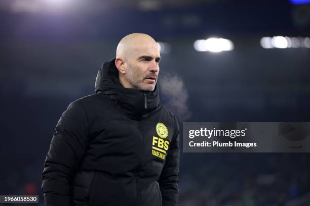 Leicester City Manager Enzo Maresca during the Sky Bet Championship match between Leicester City and Swansea City at King Power Stadium on January...