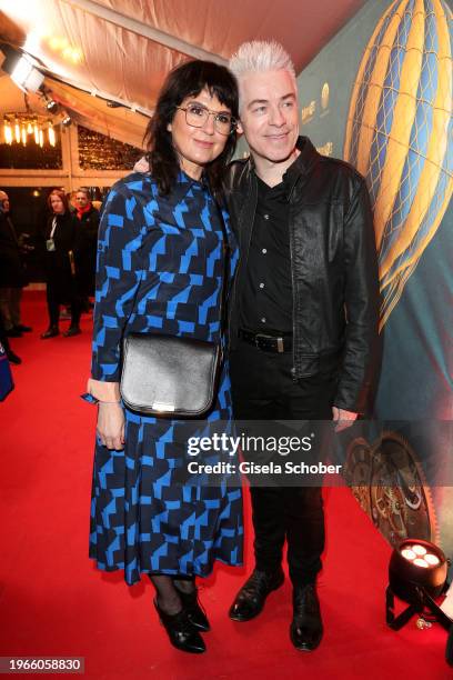 Gudrun Mittermeier, Michael Mittermeier during the Munich premiere of "Cirque du Soleil - Kurios Muenchen" at Theresienwiese on January 30, 2024 in...