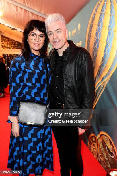 Gudrun Mittermeier, Michael Mittermeier during the Munich premiere of "Cirque du Soleil - Kurios Muenchen" at Theresienwiese on January 30, 2024 in...