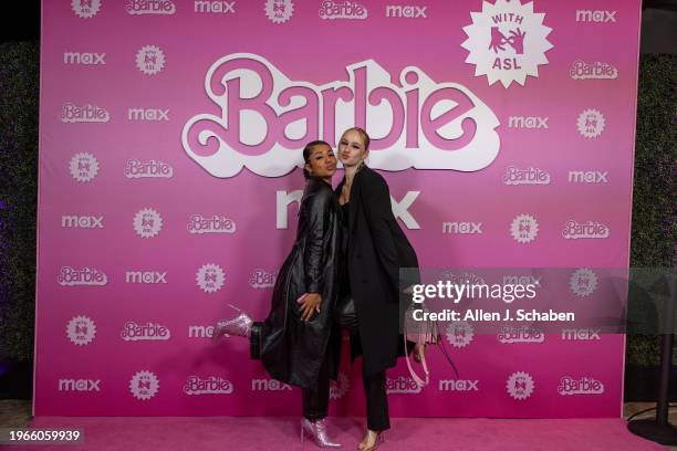 Westwood, CA Scarlet May, left, and Tessa Lewis pose as they arrive where the US. Deaf West and Max hosts a special open caption screening of the...