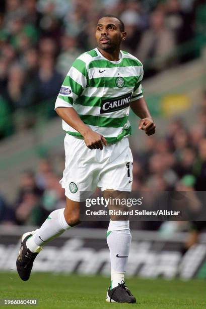 October 15: Didier Agathe of Glasgow Celtic running during the Scottish Premiership match between Celtic and Hearts at Park Head on October 15, 2005...