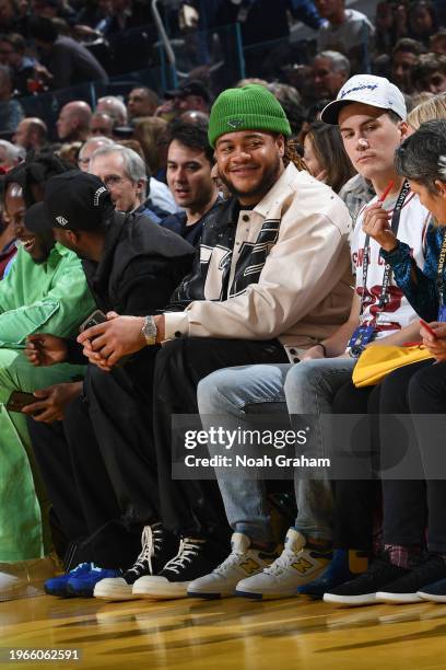 Chase Young looks on during the game on January 30, 2024 at Chase Center in San Francisco, California. NOTE TO USER: User expressly acknowledges and...