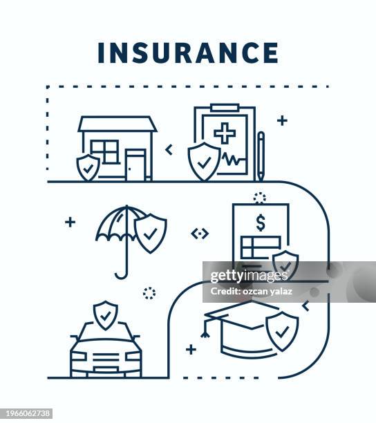 insurance related vector banner design concept. global multi-sphere ready-to-use template. web banner, website header, magazine, mobile application etc. modern design. - pharmaceutical sales representative stock illustrations