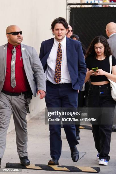 Zach Woods is seen arriving at "Jimmy Kimmel Live Show" on January 30, 2024 in Los Angeles, California.