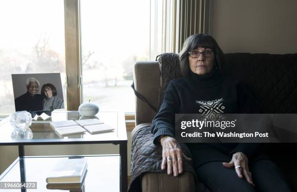 Liz Cross, widow of former NFL player Irv Cross, poses for a portrait at her home in Roseville, Minnesota on December 13, 2023. Irv Cross died in...