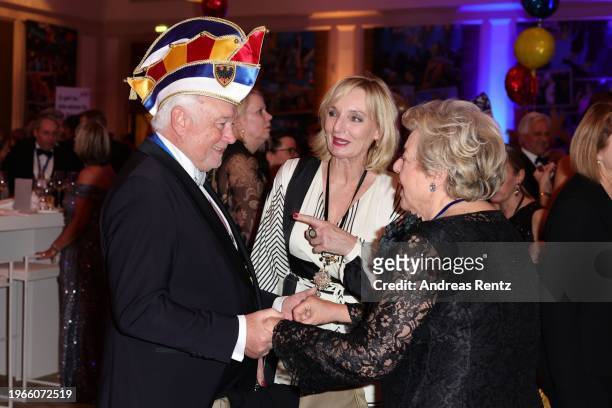 Wolfgang Kubicki, Annette Marberth-Kubicki and Marie-Luise Marjan attend the awarding of the medal "Orden wider den tierischen Ernst" during the...