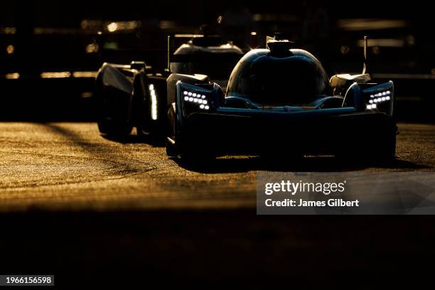 The Wayne Taylor Racing Acura ARX-06 of Ricky Taylor, Filipe Albuquerque, Brendon Hartley and Marcus Ericsson drives during the Rolex 24 at Daytona...