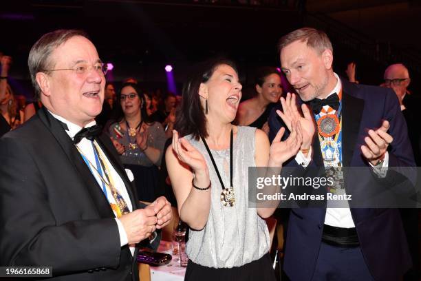 Armin Laschet, German Foreign Minister Annalena Baerbock and German Finance Minister Christian Lindner attend the awarding of the medal "Orden wider...