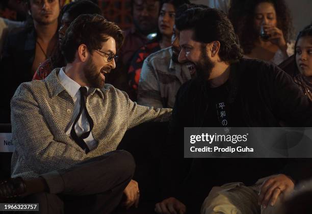 Neil Nitin Mukesh and Aftab Shivdasani attend the grand beauty pageant Aluva Miss and Mrs. Indian Supermodel fashion runway on January 27, 2024 in...