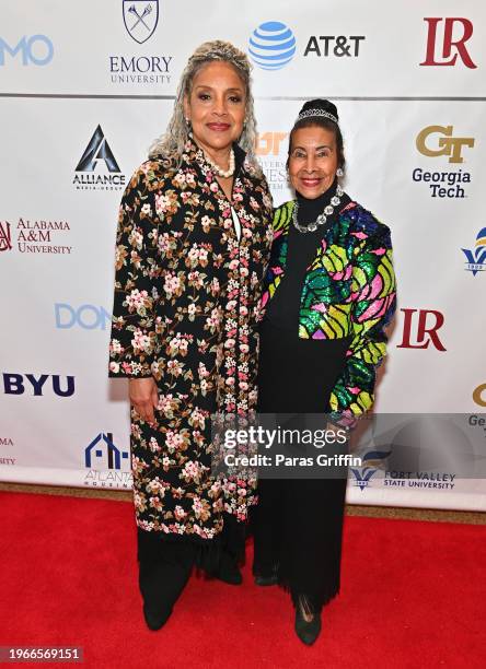 Phylicia Rashad and Xernona Clayton attend the 2024 Diamond Awards at Martin Luther King Jr. International Chapel at Morehouse College on January 27,...