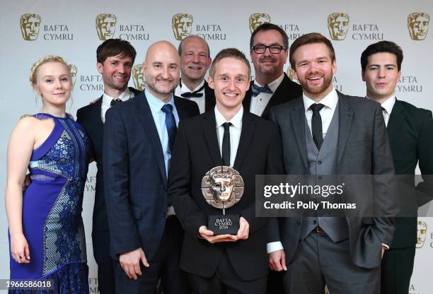 Alexa Davies and Jacob Ifan with Bang Post Production winners of Sound Award for Mr Calzaghe - Western Edge Pictures, Gennaker Group