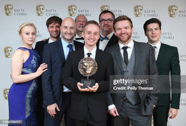 Alexa Davies and Jacob Ifan with Bang Post Production winners of Sound Award for Mr Calzaghe - Western Edge Pictures, Gennaker Group