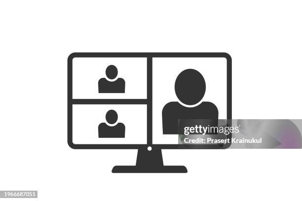 online training icon. online meeting icon - train icon stock pictures, royalty-free photos & images