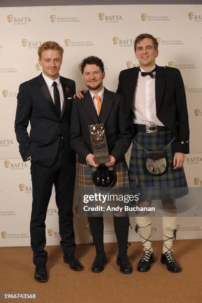 Short Film.Citation Reader: Jack Lowden.Winner: Isabella .Pictured l-r: Ross Hogg, Duncan Cowles