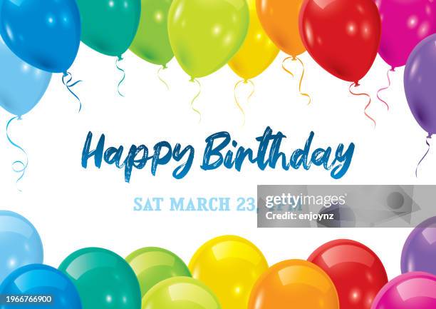 ilustrações de stock, clip art, desenhos animados e ícones de birthday party balloons invitation design - aniversário