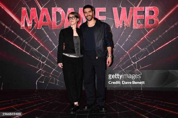 Director S. J. Clarkson and Tahar Rahim attend the "Madame Web" photocall at Claridge's Hotel on January 31, 2024 in London, England.