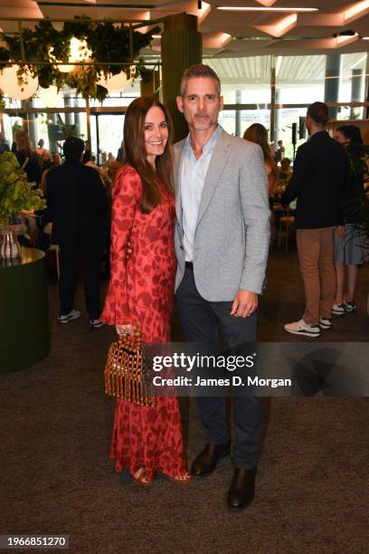 Eric Bana with his wife Rebecca Gleeson at an O dinner before the Men's Singles Final at the 2024 Australian Open at Melbourne Park on January 28,...