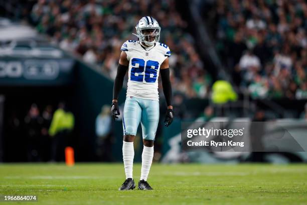 DaRon Bland of the Dallas Cowboys defends in coverage during an NFL football game against the Philadelphia Eagles at Lincoln Financial Field on...