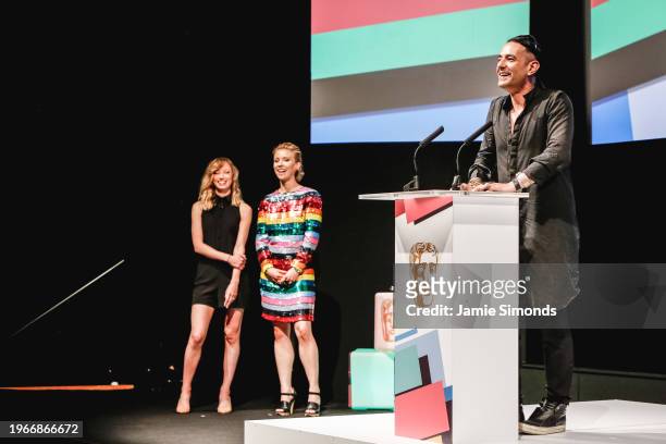 Aoife Wilson & Julia Hardy with Tameem Antoniades, BAFTA Young Games Designer Awards.Date: Saturday 7 July 2018.Venue: BAFTA, 195 Piccadilly,...