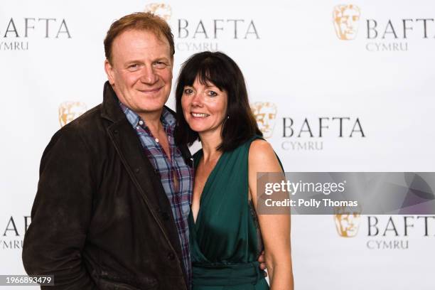 Mark Lewis Jones & guest, British Academy Cymru Awards Nominees' Party.Date: Thursday 4 October 2018 .Venue: Cornerstone, Charles St, Cardiff.-.Area:...