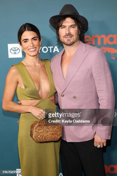 Nikki Reed and Ian Somerhalde arrives at the 2024 Environmental Media Association Awards Gala at Sunset Las Palmas Studios on January 27, 2024 in Los...