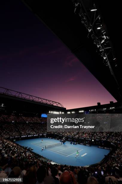 General view of Rod Laver Arena during the Men's Singles Final match between Jannik Sinner of Italy and Daniil Medvedev during the 2024 Australian...