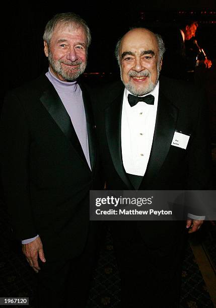 Writer Evan Hunter aka Ed Mcbain and 2003 MWA Grand Master winner Ira Levin pose together at the Mystery Writers of America 57th Annual Edgar Awards...