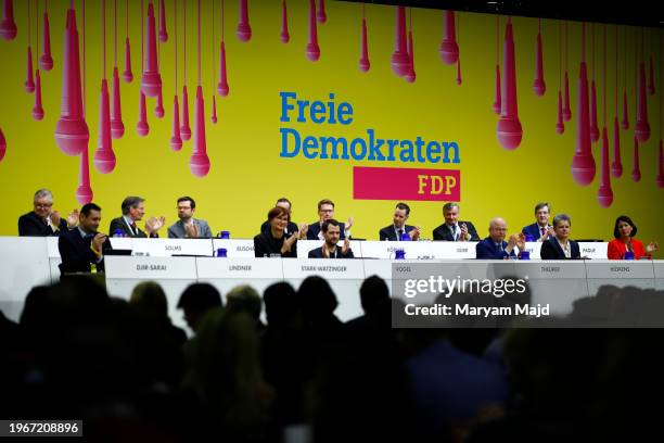 Member of the FDP party congress ahead of EU elections on January 28, 2024 in Berlin, Germany. European Union member countries are scheduled to hold...